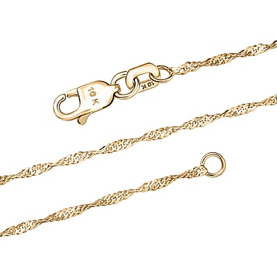Singapore Link Spiraling Twisting Chain Necklace in 10K Yellow Gold 1.21 Grams 18 Inches
