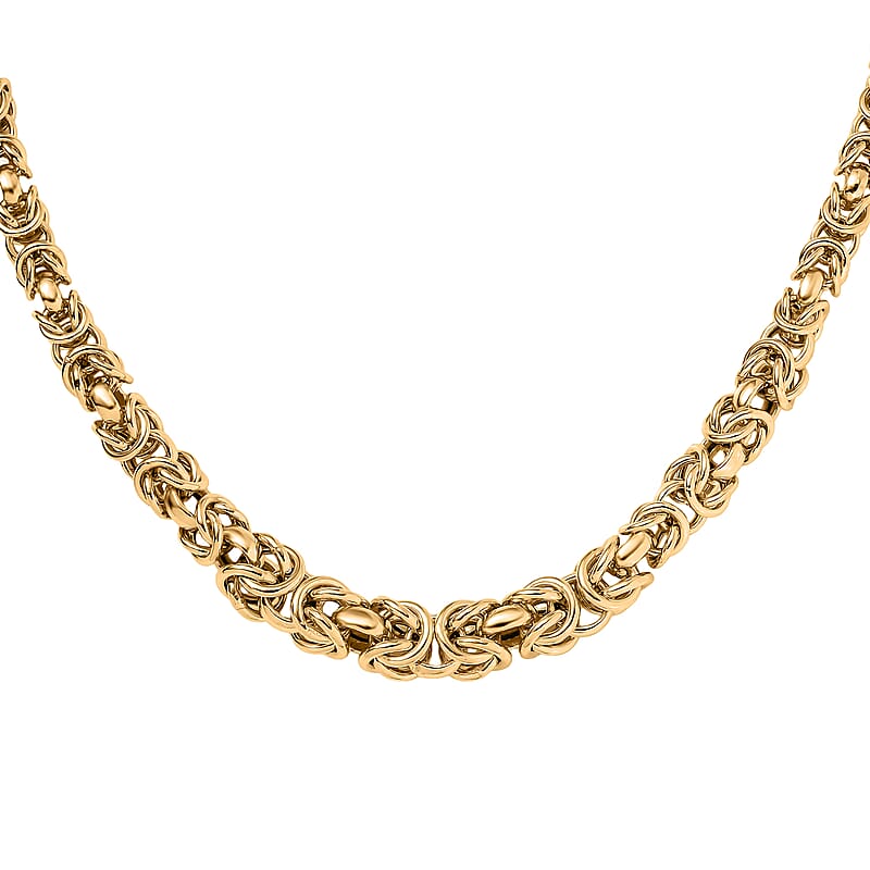 Luxoro 10K Yellow Gold Graduated Byzantine Legacy Chain Necklace 20 Inches 11.66 Grams