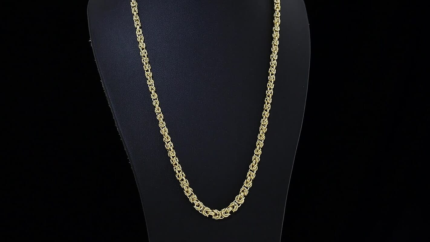 Luxoro 10K Yellow Gold Graduated Byzantine Legacy Chain Necklace 20 Inches 11.66 Grams