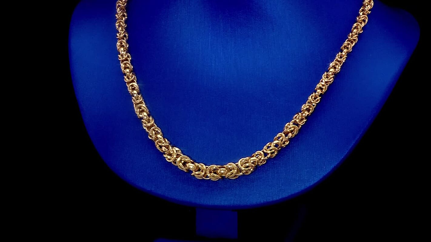 Luxoro 10K Yellow Gold Graduated Byzantine Legacy Chain Necklace 20 Inches 11.66 Grams