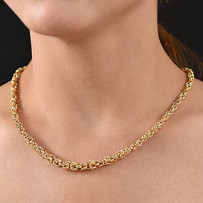 Luxoro 10K Yellow Gold Graduated Byzantine Legacy Chain Necklace 20 Inches 11.66 Grams