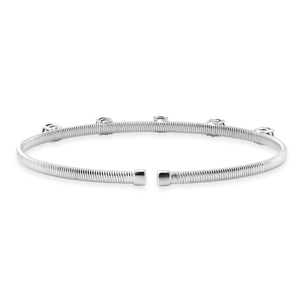 Luxuriant Lab Grown Blue Diamond (IR) (VS) 1.25 ctw Cuff Bracelet in 10K White Gold (7.25 In) image number 4