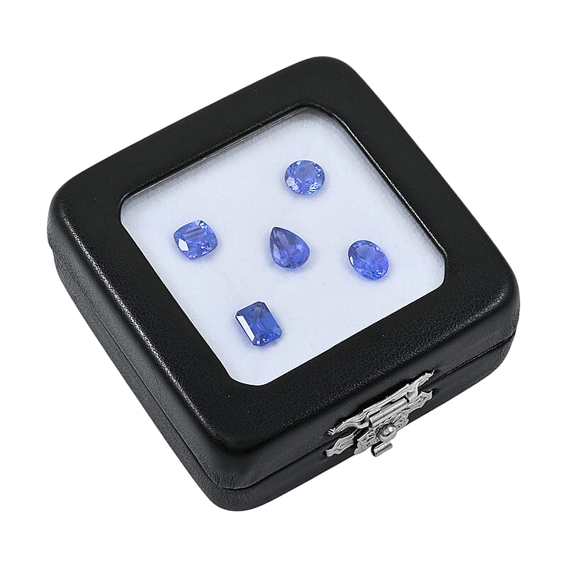 Set of 5 AAAA Tanzanite (Trillion, Octagon, Pear, Cushion or Round Shape) 5.00 ctw