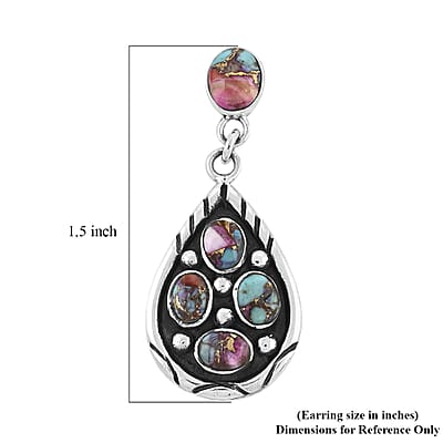Santa Fe Style Multi Gemstone Earrings in Sterling Silver 3.75 ctw