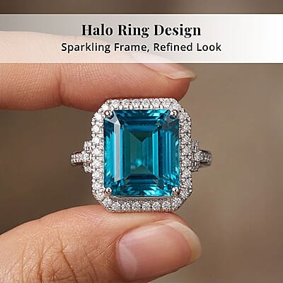 Certified & Appraised Rhapsody AAAA Pirineu Lagoon Tourmaline and Diamond E-F VS 10.10 ctw Ring in 950 Platinum (Size  5.0)  9.25 Grams