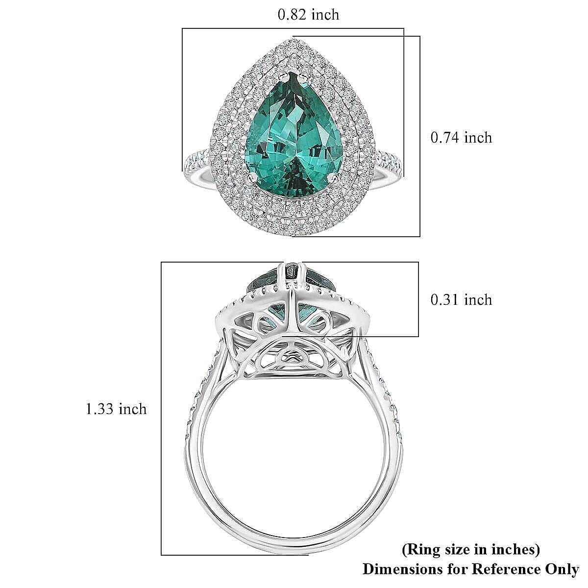 Certified Rhapsody AAAA Pirineu Lagoon  Tourmaline, Diamond Ring in 950 Platinum 4.35 ctw (Size 6.5) image number 5