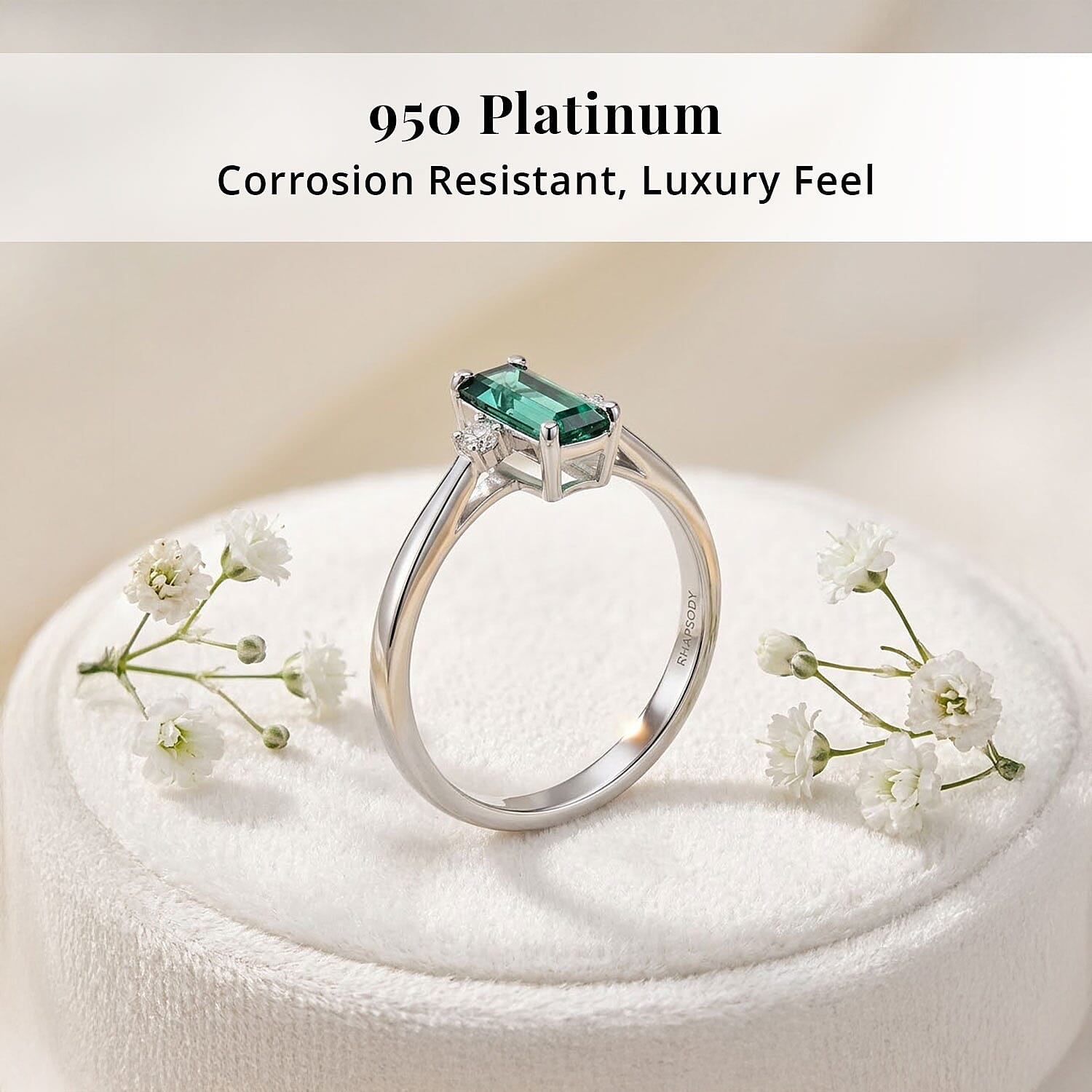 Certified & Appraised Rhapsody AAAA Lagoon Tourmaline and E-F VS Diamond 1.10 ctw Ring in 950 Platinum (Size 10.0) 4.46 Grams