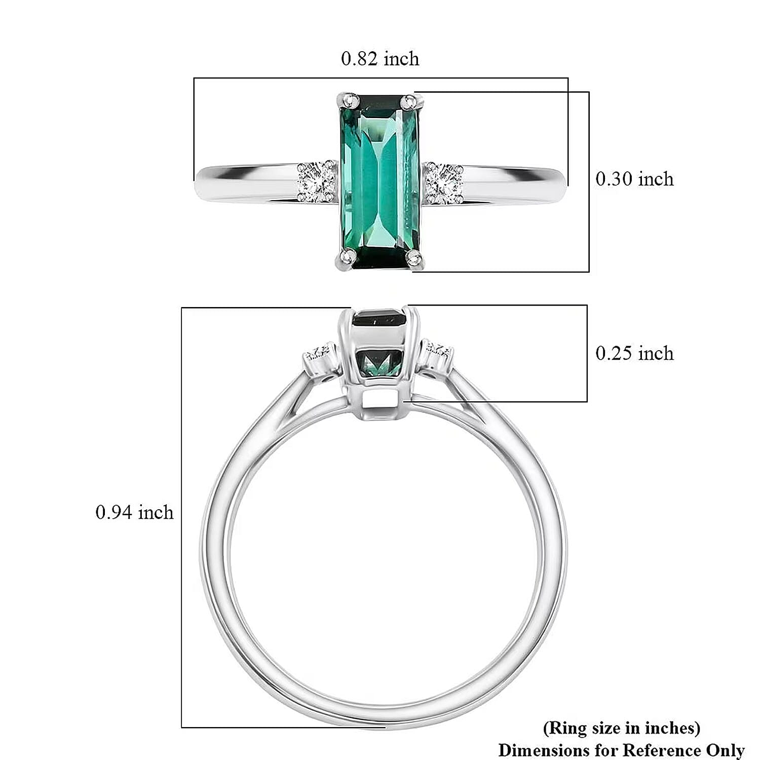 Certified & Appraised Rhapsody AAAA Lagoon Tourmaline and E-F VS Diamond 1.10 ctw Ring in 950 Platinum (Size 10.0) 4.46 Grams