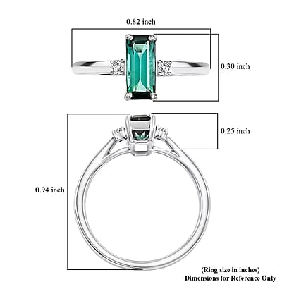 Certified & Appraised Rhapsody AAAA Lagoon Tourmaline and E-F VS Diamond 1.10 ctw Ring in 950 Platinum (Size 10.0) 4.46 Grams