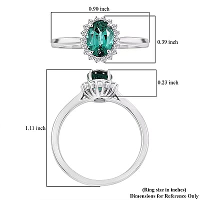 Certified & Appraised Rhapsody AAAA Lagoon Tourmaline and E-F VS Diamond 1.25 ctw Ring in 950 Platinum (Size 10.0) 5.16 Grams