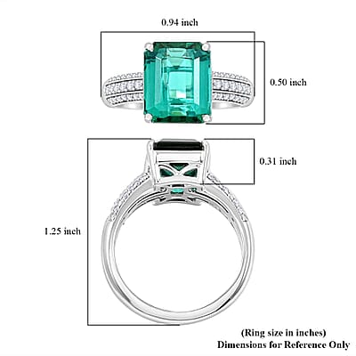 Certified & Appraised Rhapsody AAAA Lagoon Tourmaline and E-F VS Diamond 7.10 ctw Ring in 950 Platinum (Size 10.0) 7.10 Grams