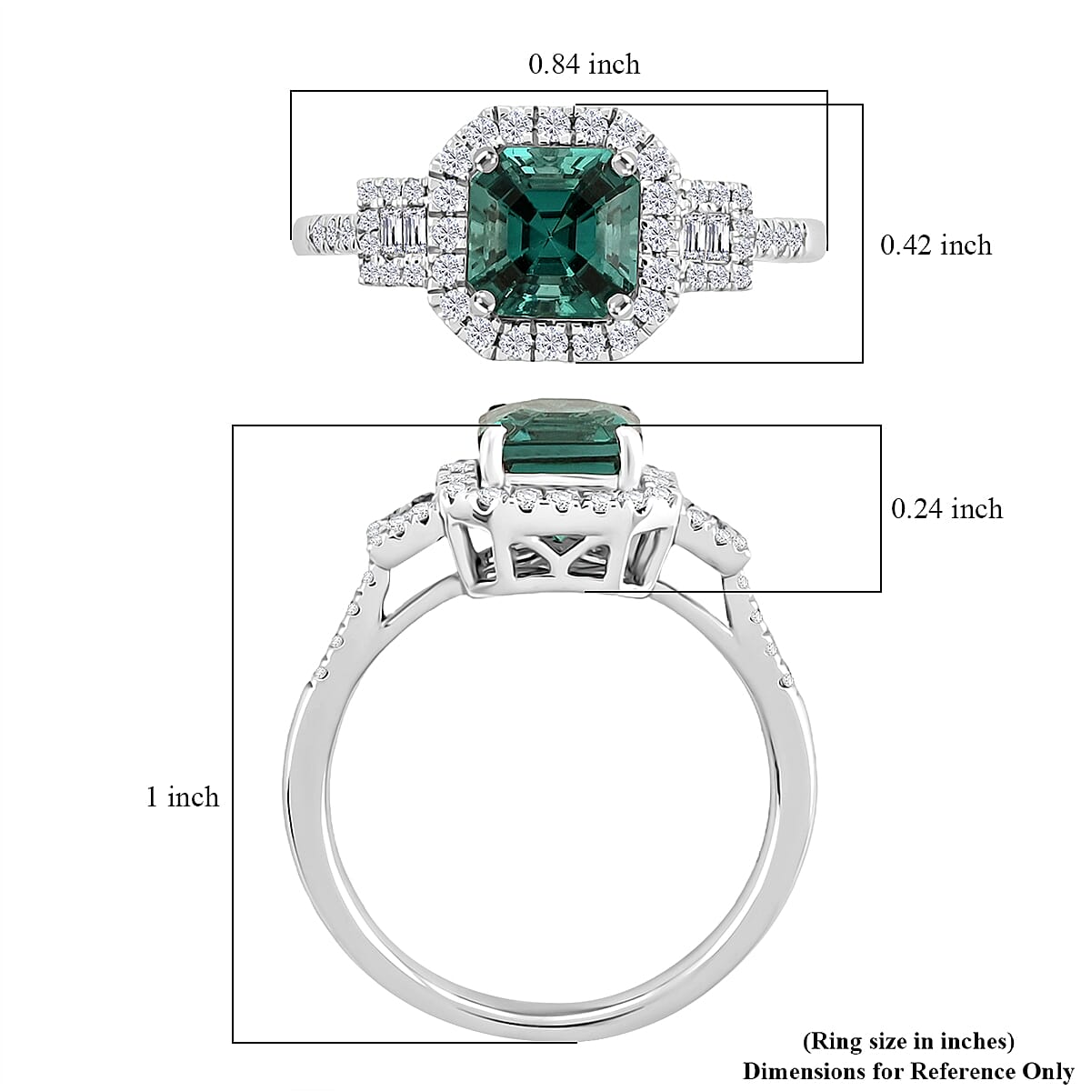 Certified & Appraised Rhapsody 950 Platinum AAAA Lagoon Tourmaline, Diamond (E-F, VS) (0.41 cts) Ring (Size 10.0) (5.64 g) 2.00 ctw