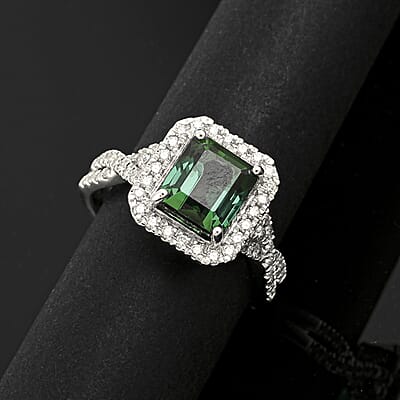 Certified & Appraised Rhapsody AAAA Pirineu Lagoon Tourmaline and E-F VS Diamond 3.50 ctw Ring in 950 Platinum (Size  6.0)  7.90 Grams