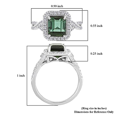 Certified & Appraised Rhapsody AAAA Pirineu Lagoon Tourmaline and E-F VS Diamond 3.50 ctw Ring in 950 Platinum (Size  6.0)  7.90 Grams