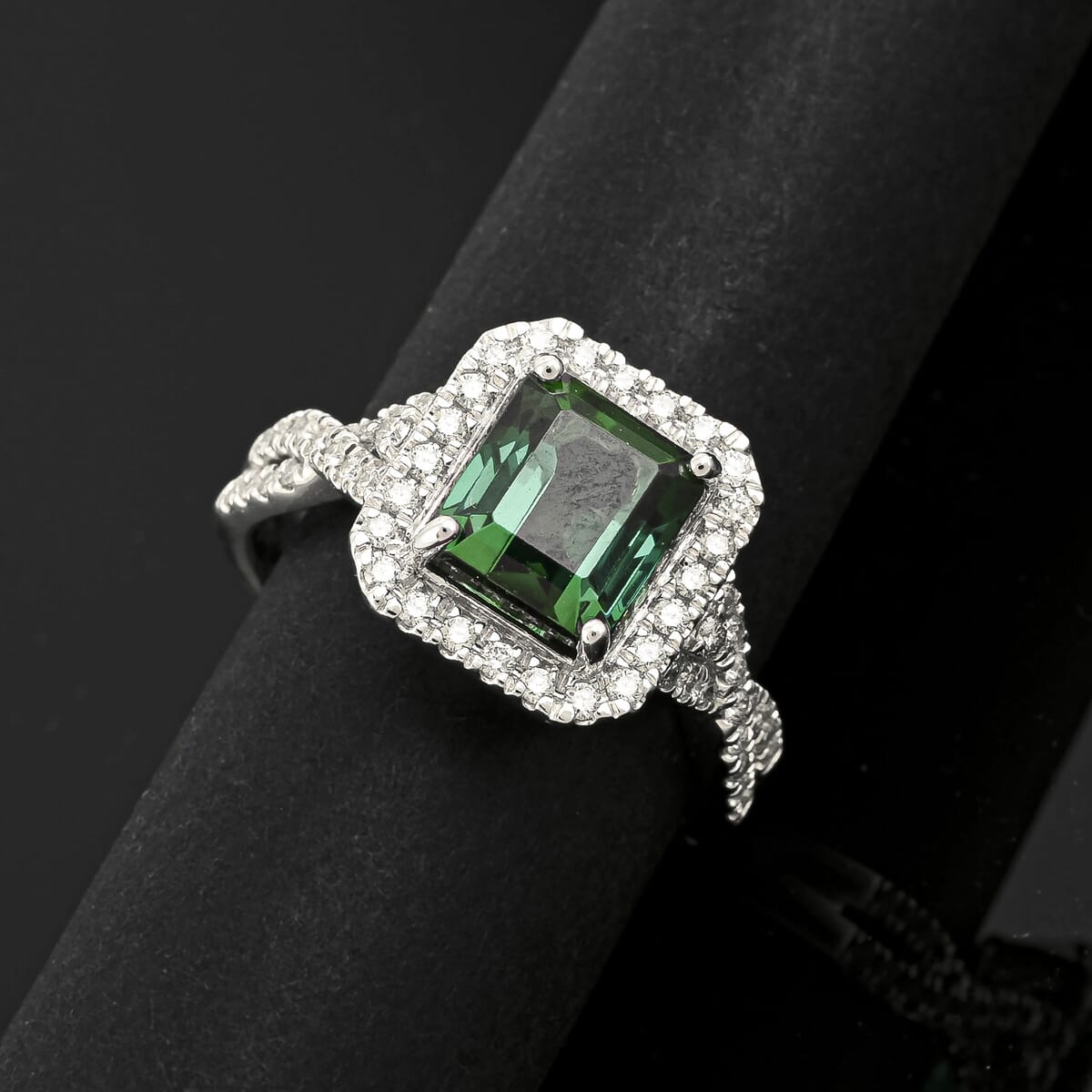 Rhapsody AAAA Lagoon Tourmaline and E-F VS Diamond 3.50 ctw Ring in 950 Platinum (Size 7.0) 7.90 Grams image number 1