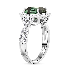 Certified & Appraised Rhapsody AAAA Pirineu Lagoon Tourmaline and E-F VS Diamond 3.50 ctw Ring in 950 Platinum (Size 7.0) 7.90 Grams