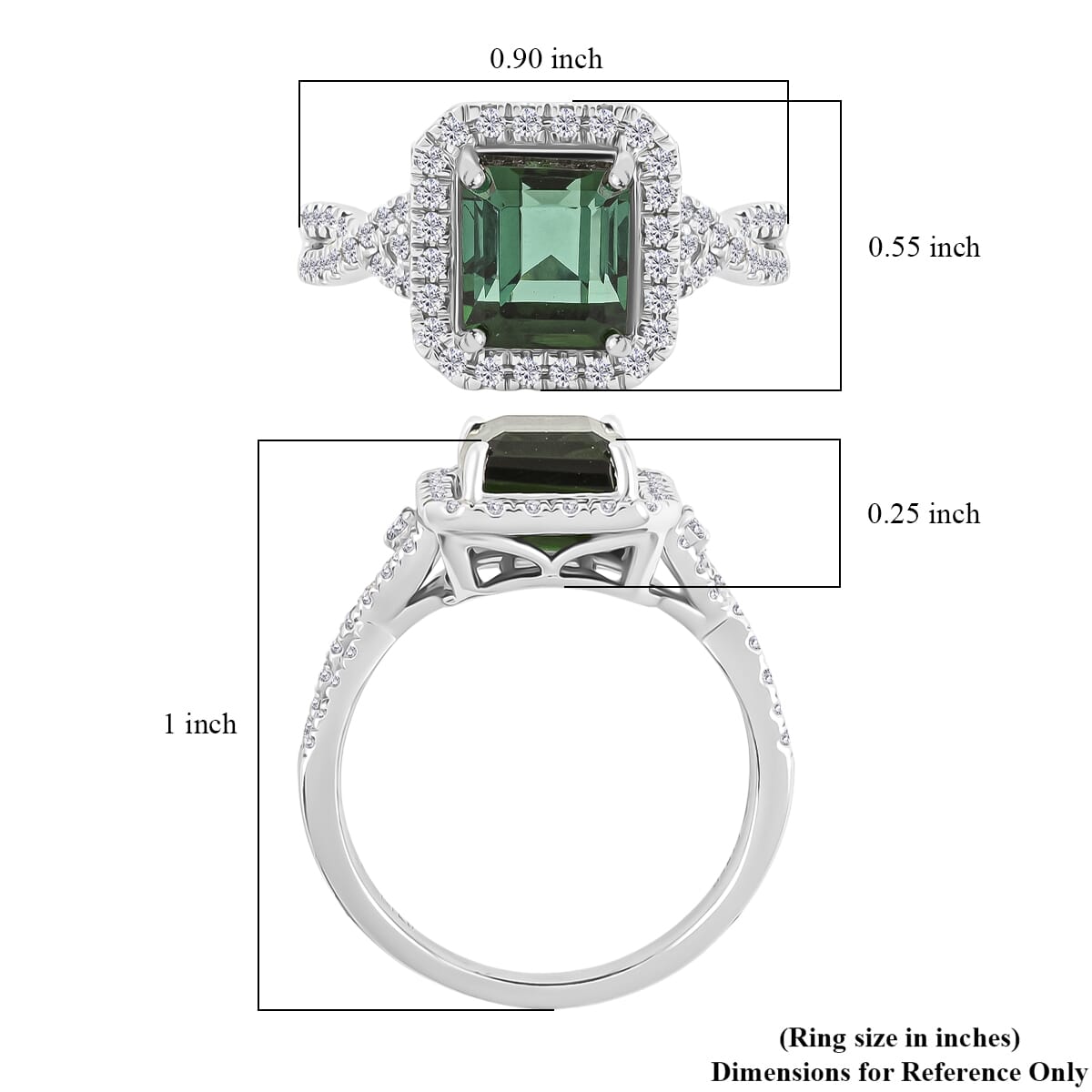 Rhapsody AAAA Lagoon Tourmaline and E-F VS Diamond 3.50 ctw Ring in 950 Platinum (Size 7.0) 7.90 Grams image number 5