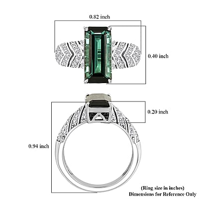 Certified & Appraised Rhapsody AAAA Pirineu Lagoon Tourmaline and E-F VS Diamond 5.05 ctw Ring in 950 Platinum (Size  10.0) 9.35 Grams