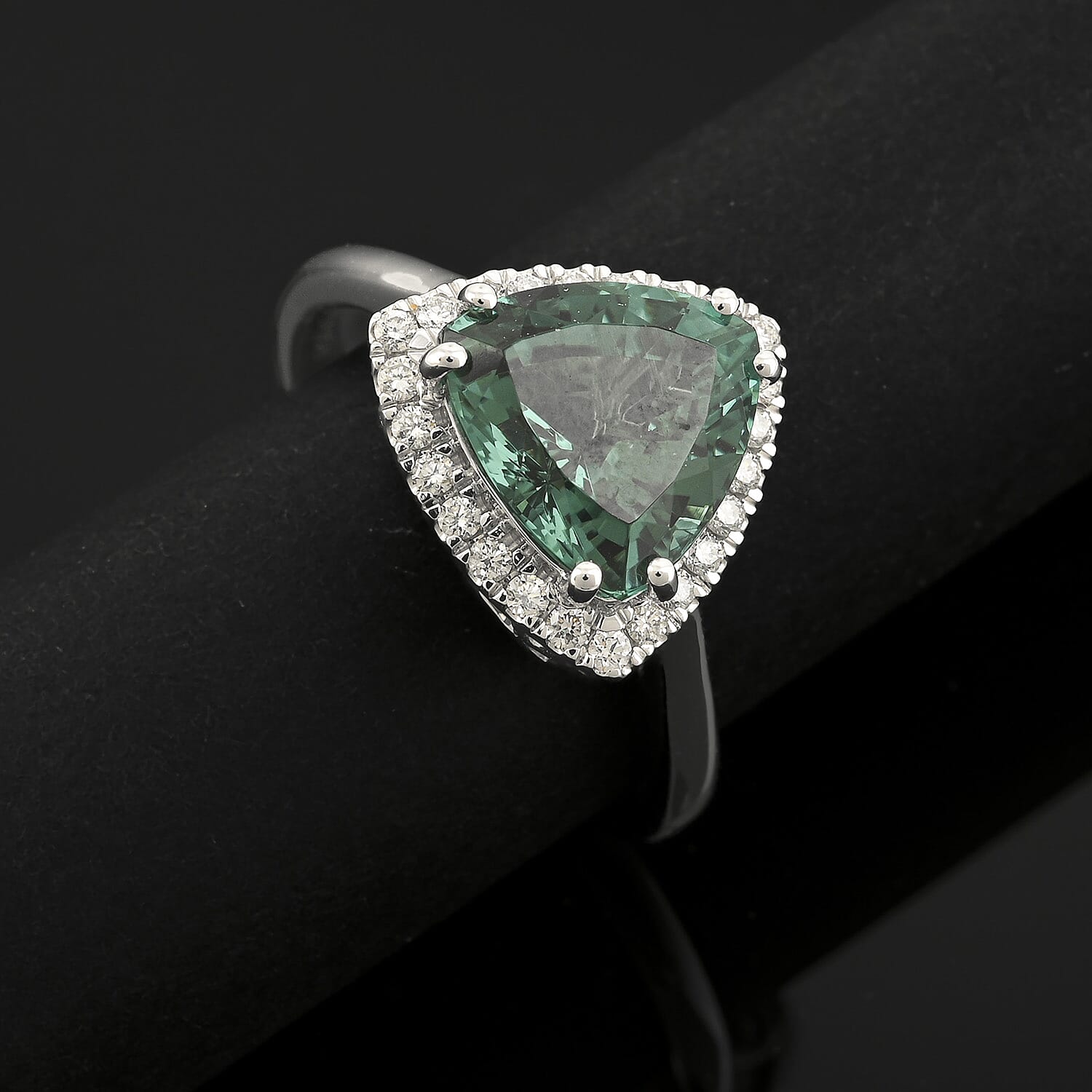 Certified & Appraised Rhapsody AAAA Pirineu Lagoon Tourmaline and E-F VS Diamond 3.65 ctw Ring in 950 Platinum (Size 10.0) 5.96 Grams
