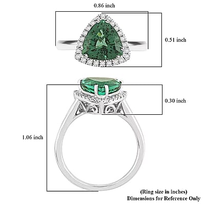 Certified & Appraised Rhapsody AAAA Pirineu Lagoon Tourmaline and E-F VS Diamond 3.65 ctw Ring in 950 Platinum (Size 10.0) 5.96 Grams