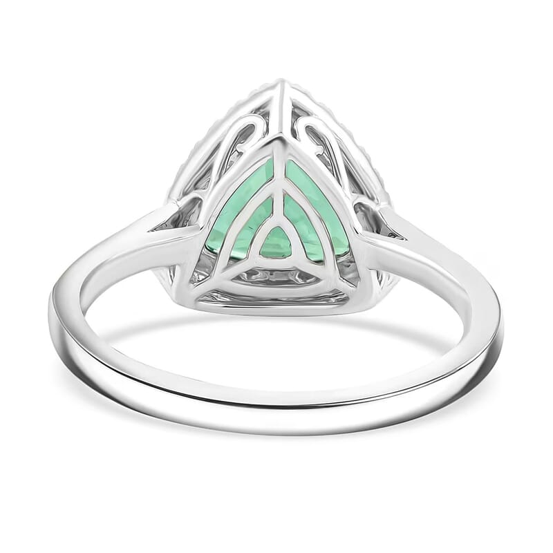 Certified & Appraised Rhapsody AAAA Pirineu Lagoon Tourmaline and E-F VS Diamond 3.65 ctw Ring in 950 Platinum (Size 7.0) 5.96 Grams
