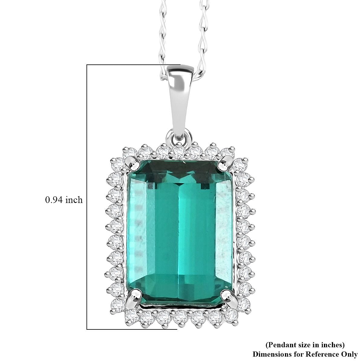 Certified & Appraised Rhapsody AAAA Pirineu Lagoon Tourmaline and E-F VS Diamond 8.15 ctw Pendant without Chain in 950 Platinum image number 5