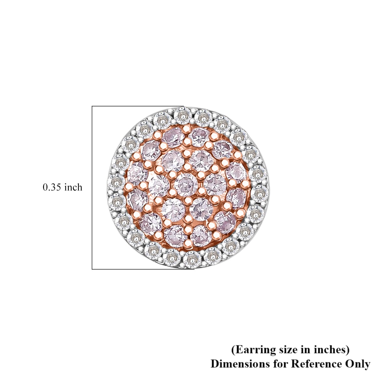 D’Joy Natural Pink and White Diamond 0.50 ctw Blooming Flower Earrings in 18K Vermeil Rose Gold Over Sterling Silver (Del. in 10-12 Days) image number 4