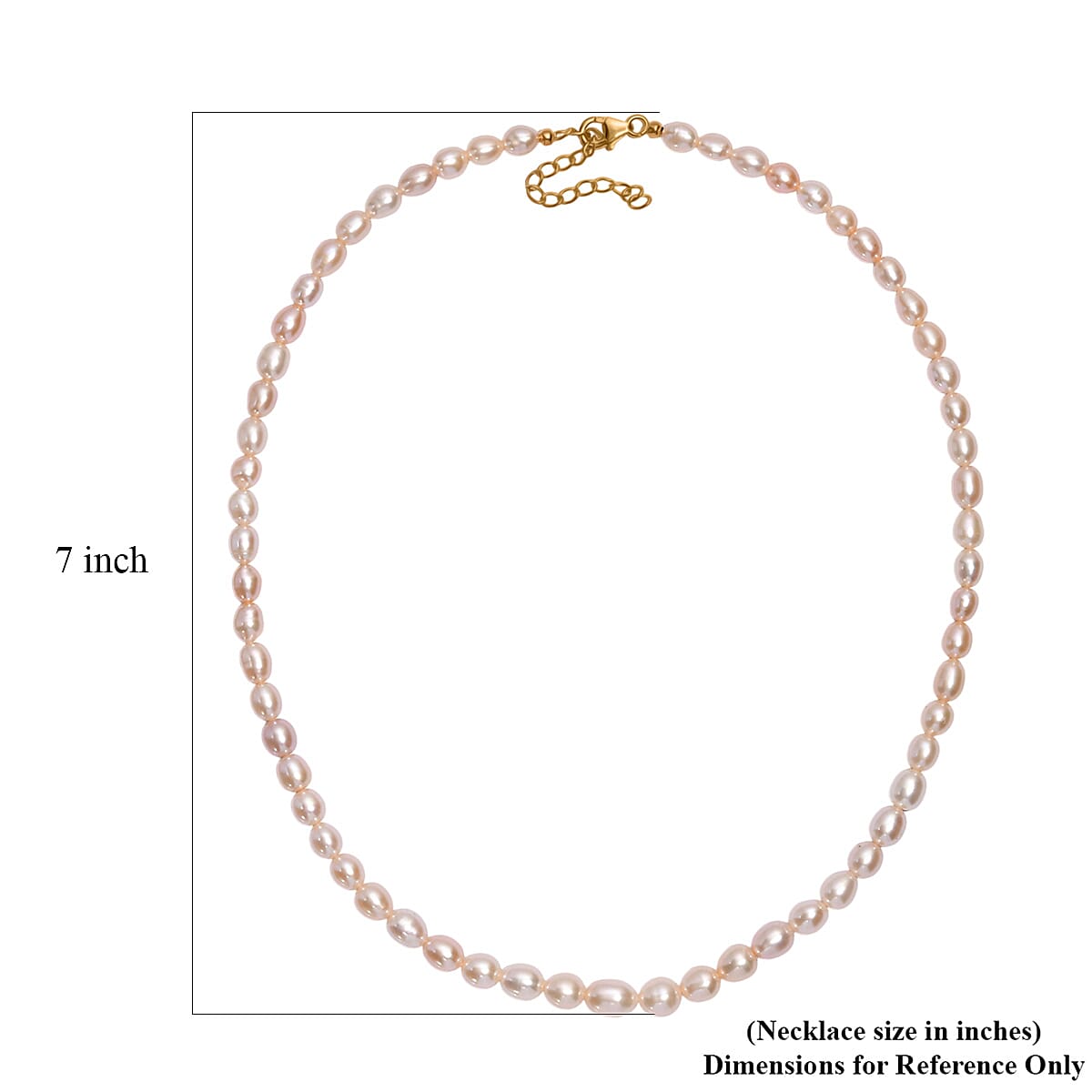 Peach Freshwater Pearl Necklace in 18K Vermeil Yellow Gold Sterling Silver 18 Inches