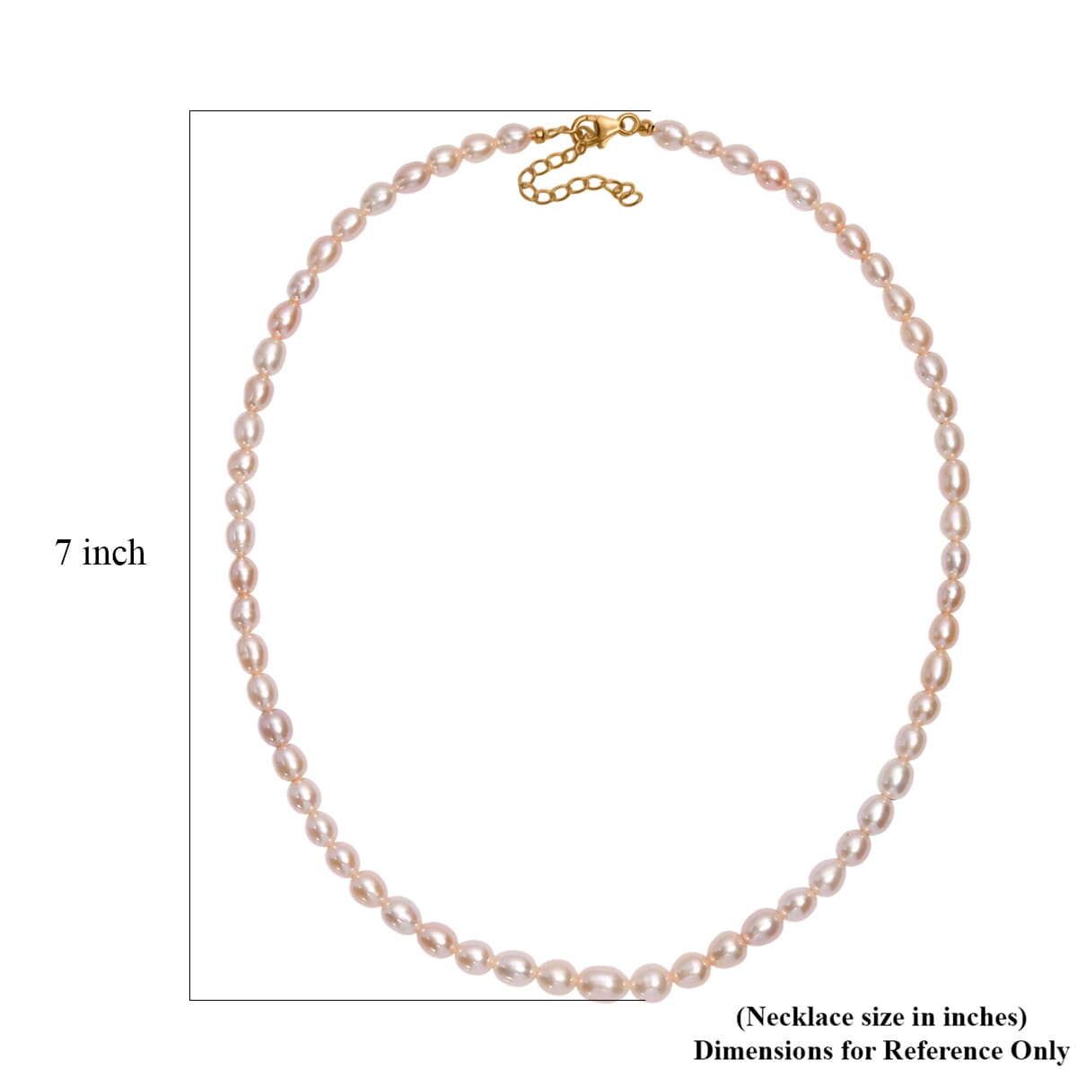 Peach Freshwater Pearl Necklace in 18K Vermeil Yellow Gold Sterling Silver 18 Inches image number 5