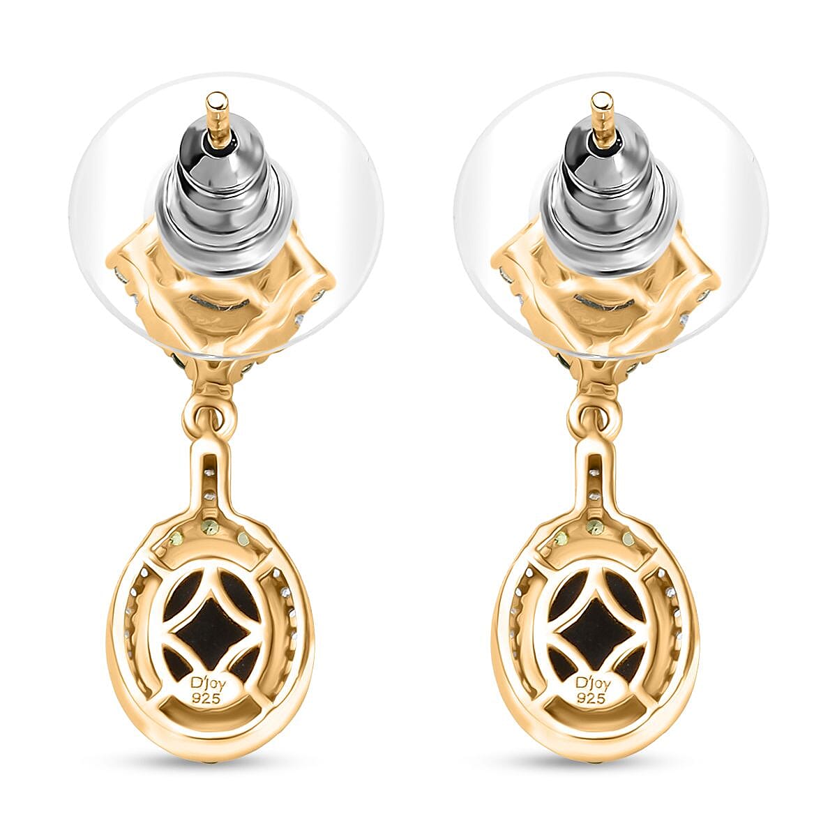 D'Joy Elysian Opal (Triplet) and Multi Gemstone 3.50 ctw Celestial Night Sky Earrings in 18K Vermeil Yellow Gold Over Sterling Silver image number 4