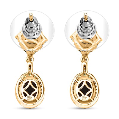 D'Joy Elysian Opal (Triplet) and Multi Gemstone 3.50 ctw Celestial Night Sky Earrings in 18K Vermeil Yellow Gold Over Sterling Silver
