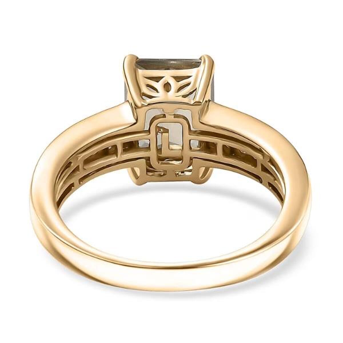 Luxoro 10K Yellow Gold AAA Turkizite, Diamond (I2) (0.23 cts) Art Deco Ring (Size 6.5) (Del. In 12-15 Days) 2.90 ctw image number 6