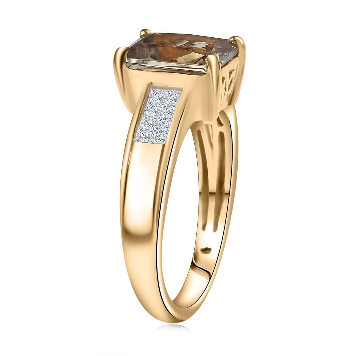 Luxoro 10K Yellow Gold AAA Turkizite, Diamond (I2) (0.23 cts) Ring (Size 10.0) 2.90 ctw image number 3