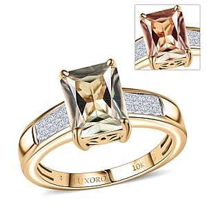 Luxoro 10K Yellow Gold AAA Turkizite, Diamond (I2) (0.23 cts) Art Deco Ring (Size 10.5) (Del. In 12-15 Days) 2.90 ctw