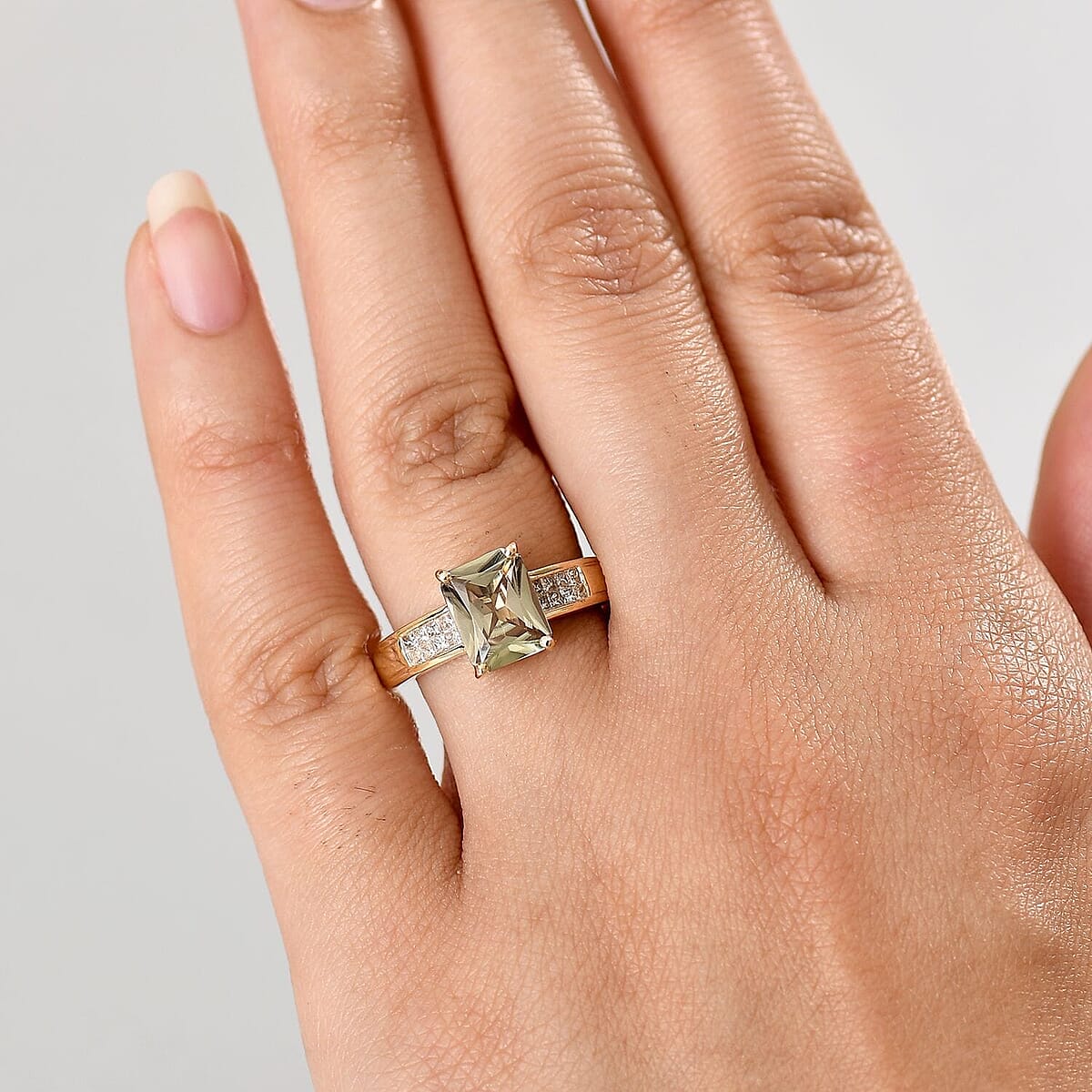 Luxoro 10K Yellow Gold AAA Turkizite, Diamond (I2) (0.23 cts) Art Deco Ring (Size 10.5) (Del. In 12-15 Days) 2.90 ctw image number 2