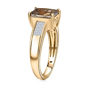 Luxoro 10K Yellow Gold AAA Turkizite, Diamond (I2) (0.23 cts) Art Deco Ring (Size 10.5) (Del. In 12-15 Days) 2.90 ctw