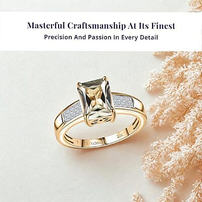 Luxoro 10K Yellow Gold AAA Turkizite, Diamond (I2) (0.23 cts) Art Deco Ring (Size 12.0) (Del. In 12-15 Days) 2.90 ctw