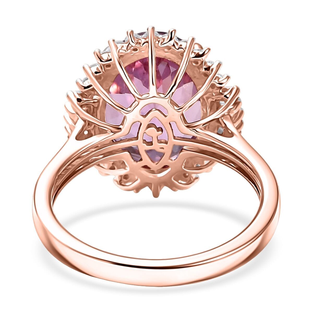 Luxoro 10K Rose Gold AAA Martha Rocha Kunzite, Diamond (G-H, I2) Twilight Blossom Ring (Size 12.0) 7.80 ctw image number 4