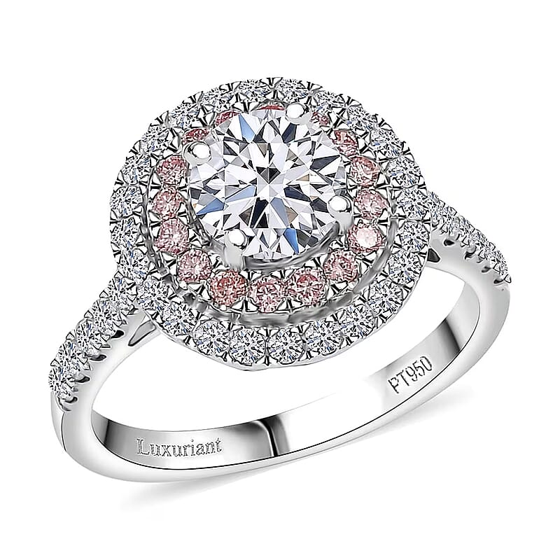 950 Platinum Luxuriant Lab Grown White and Pink Diamond (VS) Ring (Size 10.0) (6.10 g) 1.75 ctw