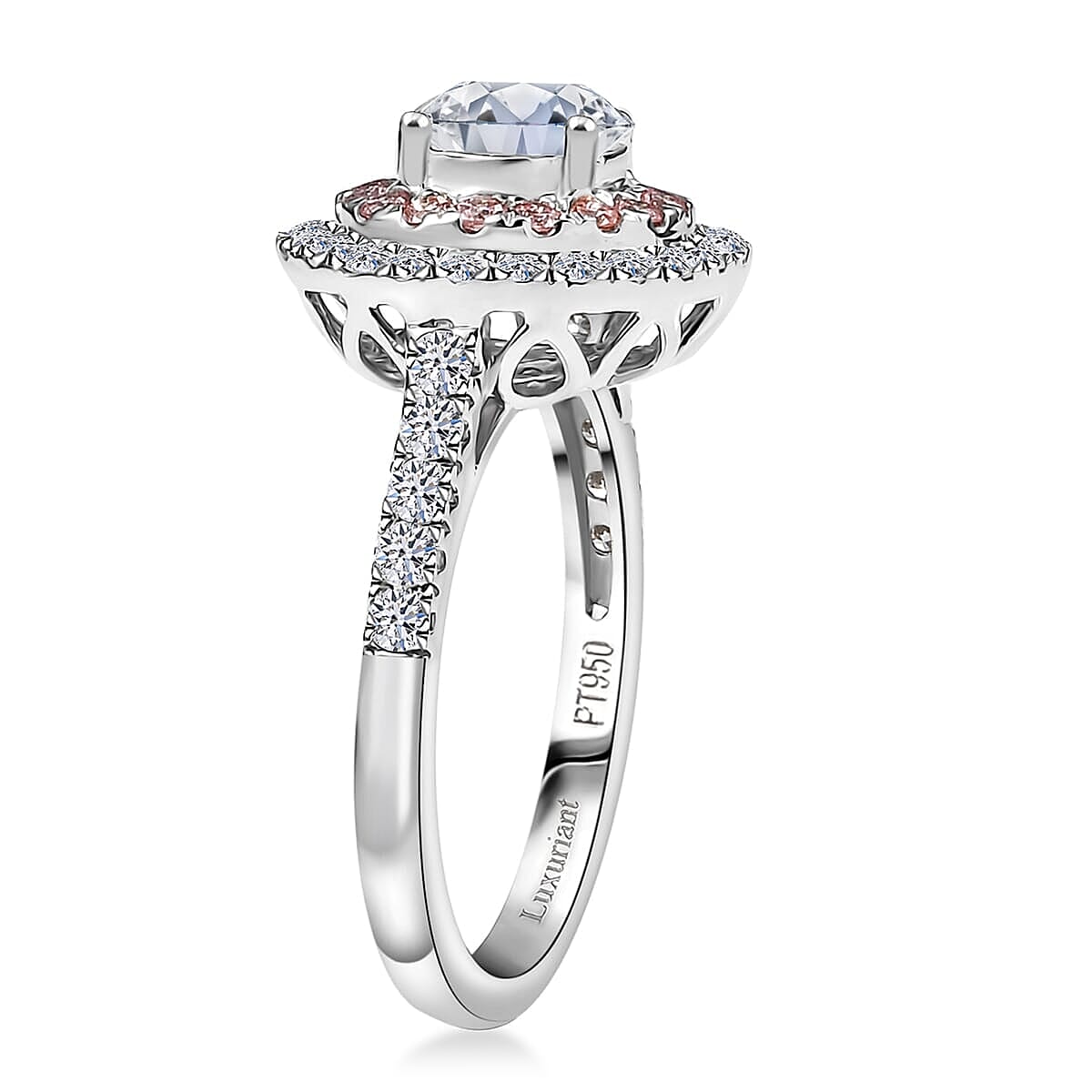 950 Platinum Luxuriant Lab Grown White and Pink Diamond (VS) Ring (Size 11.0) (6.10 g) 1.75 ctw image number 3