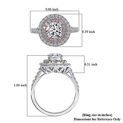 950 Platinum Luxuriant Lab Grown White and Pink Diamond (VS) Ring (Size 12.0) (6.10 g) 1.75 ctw