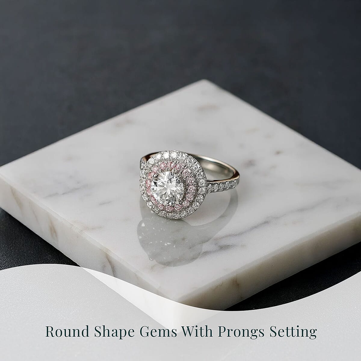 950 Platinum Luxuriant Lab Grown White and Pink Diamond (VS) Ring (Size 5.0) (6.10 g) 1.75 ctw image number 4