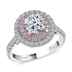 Luxuriant Lab Grown White and Pink Diamond VS 1.75 ctw The Imperial Spark Ring in 950 Platinum (Size 7.0) 6.10 Grams