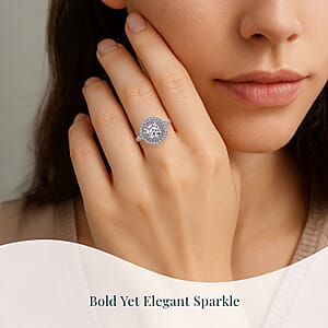 950 Platinum Luxuriant Lab Grown White and Pink Diamond (VS) Ring (Size 7.5) (6.10 g) 1.75 ctw