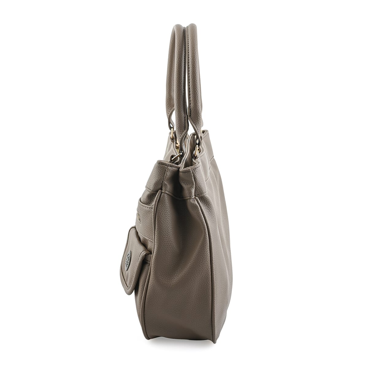 Cee Klein Taupe Faux Leather Multi-Compartment Shoulder Bag image number 2