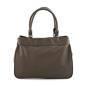 Cee Klein Taupe Faux Leather Multi-Compartment Shoulder Bag