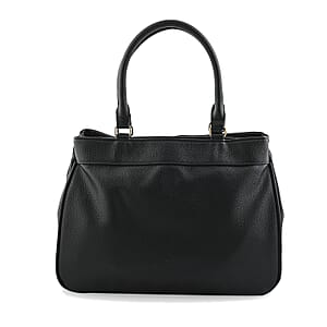 Cee Klein Black Faux Leather Multi-Compartment Shoulder Bag