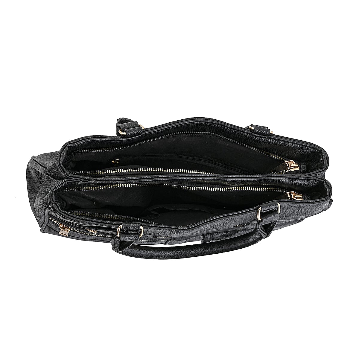 Cee Klein Black Faux Leather Multi-Compartment Shoulder Bag image number 5