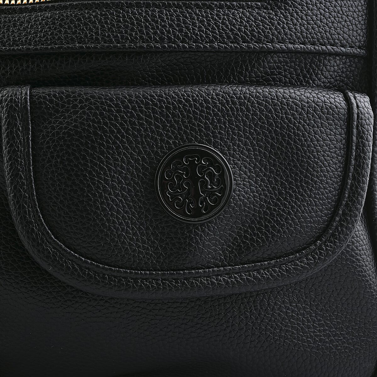 Cee Klein Black Faux Leather Multi-Compartment Shoulder Bag image number 6