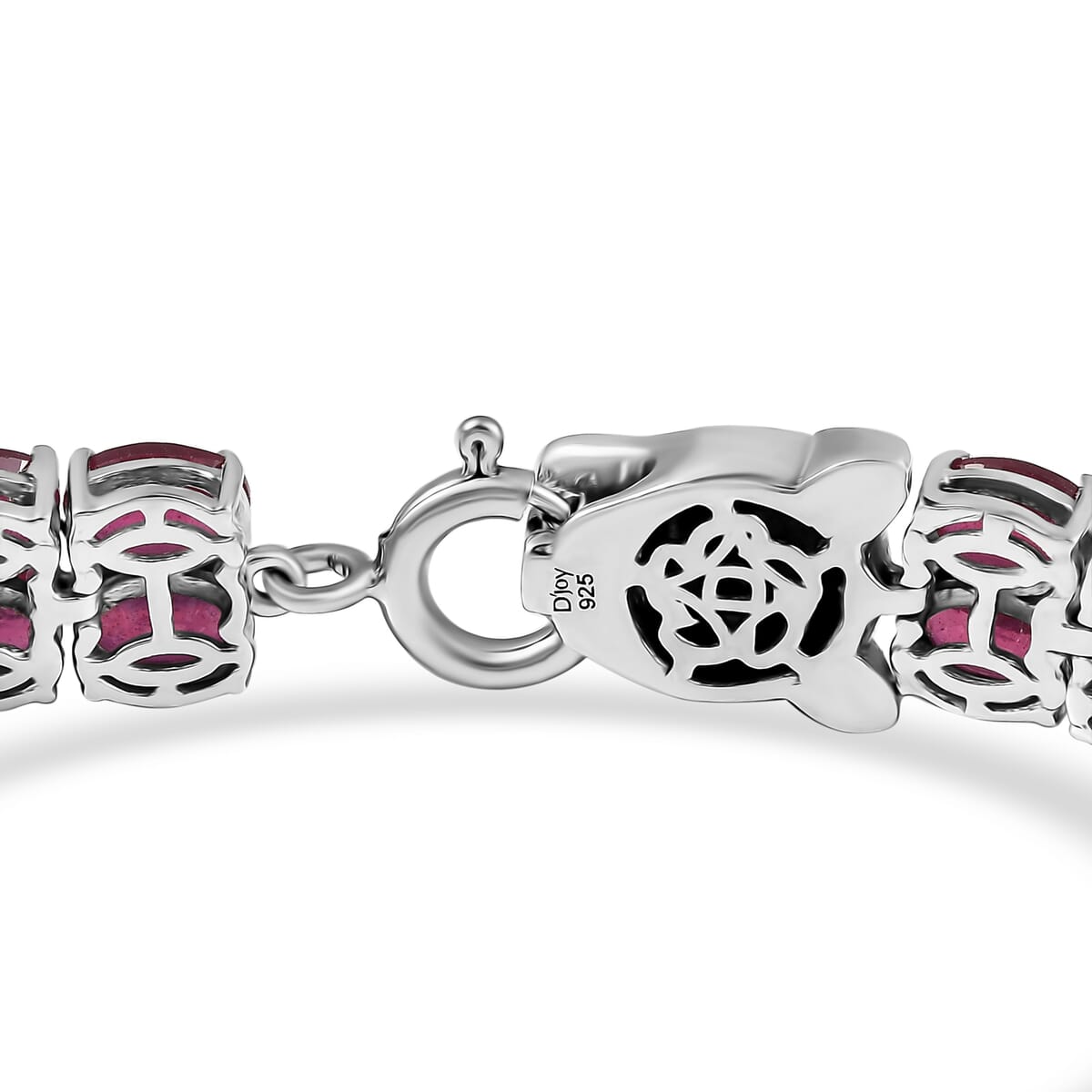 D’Joy Niassa Ruby (FF) and Black Diamond 31.80 ctw Bracelet in Rhodium Over Sterling Silver (6.50 In) image number 3